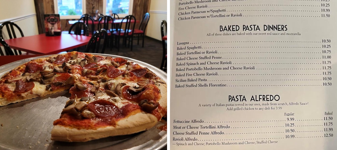 Alfonso's Pizza Menu